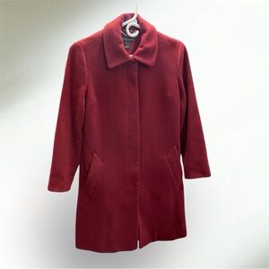 Persimmon Red Car Coat, Made in Italy